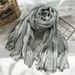 Unisex Scarf Women's striped shawl naturally wrinkled men's scarf_viptrois.com