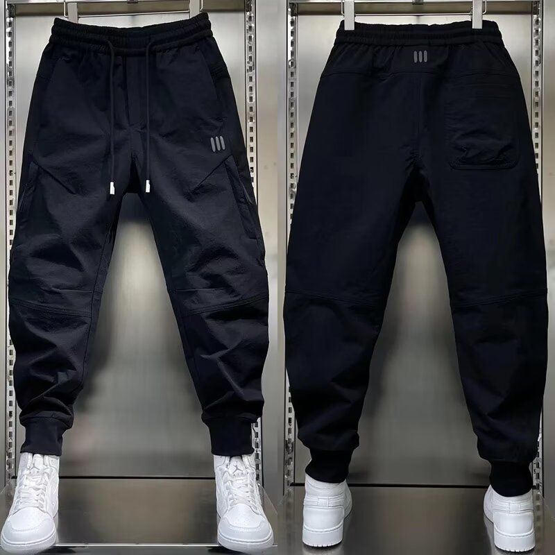 Men's Loose-Fit Harem Pants – Breathable Quick-Dry Cuffed Ankle (Black, M-3XL)Men's Clothing_viptrois.com