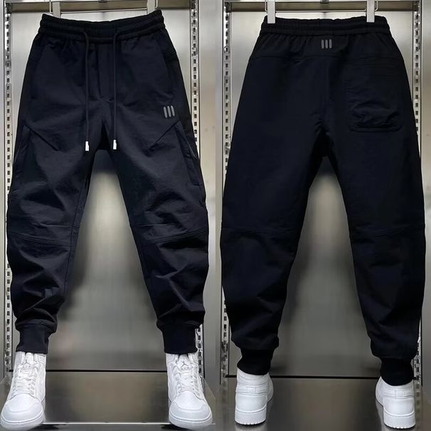 Men's Loose-Fit Harem Pants – Breathable Quick-Dry Cuffed Ankle (Black, M-3XL)Men's Clothing_viptrois.com