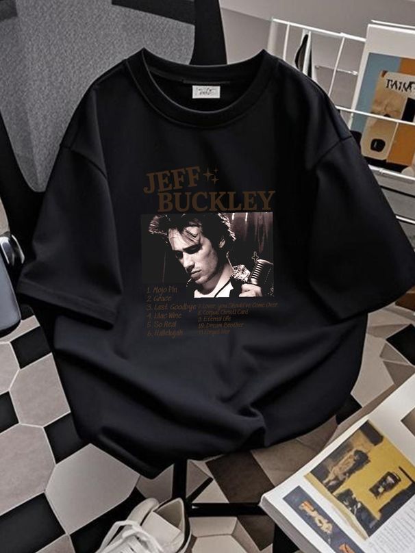 Jeff Buckley T-Shirt, Jeff Buckley White Boy Tour 1995 Music Tour AN21681 Casual Fashion Comfortable Top For Everyday Wear Homme Streetwear Soft_viptrois.com