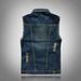 Men's Clothes Men's Slim-fit Fashion Men's Denim Vest Motorcycle Vest Vest Ripped Men's Vest_viptrois.com