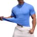 Men's Custom-made Ice Silk Half-zip T-shirt, European And American Style, Quick-dry, Trendy Brand, Fitness, Summer,_viptrois.com