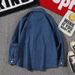 Light Ripe Style Spring And Autumn Clothes Top Korean Loose Long-sleeved Shirt Men's Trend Washed Denim Shirt_viptrois.com