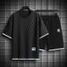 Men's Clothing Sports Shorts Full Print Simple Casual Versatile Two Piece Suit_viptrois.com