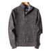 Fashion Fleece Thickened Autumn And Winter New Men's Sweater Zipper Sweater Pullover Loose Knitted Sweater Jacket_viptrois.com