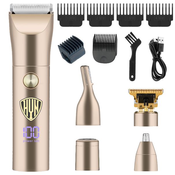 New 5-in-1 hair clipper with full body waterproof digital display eyebrow nose trimmer, shaver set_viptrois.com