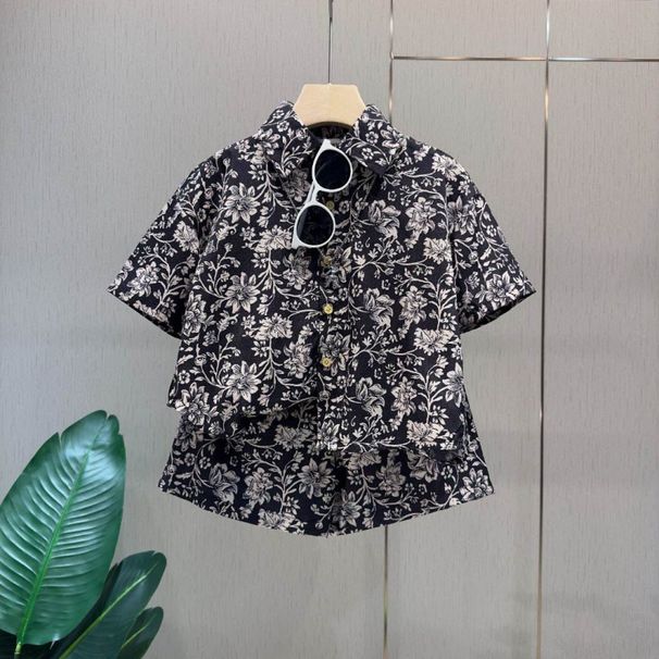 Mother & Kids Summer Short Sleeved Thin New Style Hong Kong Style Clothes For Small And Medium Sized Children's Summer Handsome Shirt Suit_viptrois.com
