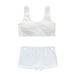 Girls Bra Set Boxer Pants Cotton Vest Style Underwear Solid Color Summer Children 13 Wipe Chest 14 Years Old Development Period_viptrois.com