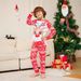 Christmas family home wear deer print round neck long sleeve pajamas set_viptrois.com