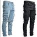 Men's Clothin New Jeans Men's Side Pocket Elastic Slim Fit Skinny Jeans_viptrois.com