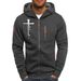 Men's Printed Hooded Sweatshirt – Lightweight Jacquard Pullover For Gym, Streetwear & Casual Layering (5 Colors, S-XXXL)_viptrois.com