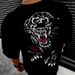Herren Einzigartige Charakter Tier Druck Auf Der Rückseite Herren High Street Kleidung T-Shirt Lässig Lose Übergroße Sweatshirt Top_viptrois.com