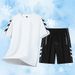 2025 New Running Sports Ice Silk Set Men's Summer Speed Drying Clothes Shorts Short Sleeved Sportswear Five_viptrois.com