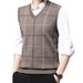 Men's Wool Sleeveless Sweater Vest Slim Fit V-Neck Pullover For Autumn Winter Layering (Deep Gray, Navy, Camel)_viptrois.com