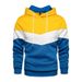 2022 New Fashion Color Block Sweatshirt Autumn Winter European And American Style Men's Patchwork Hoodie Cross-Border_viptrois.com