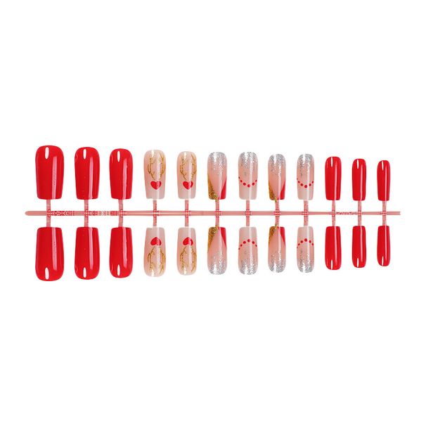 New Christmas Wearable Nails Glitter Antlers False Nails Wearable Nail Art Patches Nail Art Nails_viptrois.com