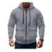 Autumn And Winter Men's Hooded Pocket Zipper Casual Plus Velvet Sweater Solid Color Jacket_viptrois.com