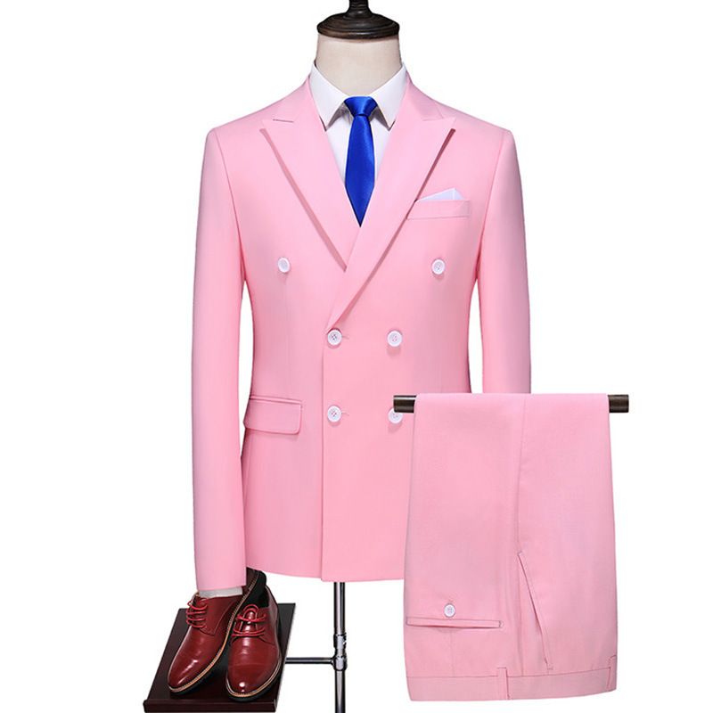 2025 Spring And Autumn New Men's Large Business Suit Two Piece Solid Color Casual Suit_viptrois.com