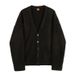 Knitted Cardigan Jacket Men Autumn Winter Korean Loose Fit Ins Trend Brand V-neck Single-breasted Solid Color_viptrois.com