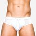UXH Men's Nylon Mesh Patchwork White Swim Trunks Semi-Transparent Sexy Swimming Beach Triangle_viptrois.com