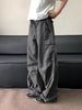 Vintage Washed Cargo Pants For Women - High Waist Oversized Military Joggers With Drawstring & Multi-Pockets_viptrois.com