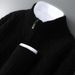 Pure Autumn Winter New 100% Pure Wool Men's Half Turtleneck Zipper Thickened Cable Knit Casual Loose Cashmere Sweater_viptrois.com
