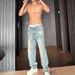 Men's Vintage Washed Blue Jeans - Retro Clean Fit Straight Leg Stretch Denim Pants For Men | Trendy Slim Fit Comfortable Casual Trousers_viptrois.com