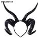 Dark Halloween Headwear Party Devil Horn Cosplay Exaggerated Big Goat Horn Headband_viptrois.com