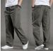 Men's Clothing Spring And Autumn Thin Men's Casual Pants Plus Overalls Large Size Loose Men's Long Pants Popular Version Elastic Waist_viptrois.com