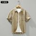 Men's Clothing Summer New Short Sleeve Simple Casual Handsome Trend Loose All Match Shirt_viptrois.com