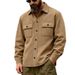Men’s Heavyweight Fleece-Lined Work Jacket – Winter-Ready Utility Coat, Relaxed Fit & Windproof (Black/Red/Gray/Tan, S-XXXL)_viptrois.com