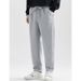 Men's Gray Casual Pants Loose Straight Leg Wide Leg Sports Style Trendy Spring Autumn Versatile Men's Bottoms_viptrois.com