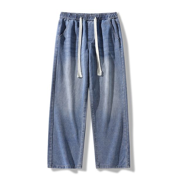 Men's Vintage Washed Denim Jeans – Relaxed Straight Fit | Retro High-Waisted Wide Leg Pants For Casual Streetwear_viptrois.com