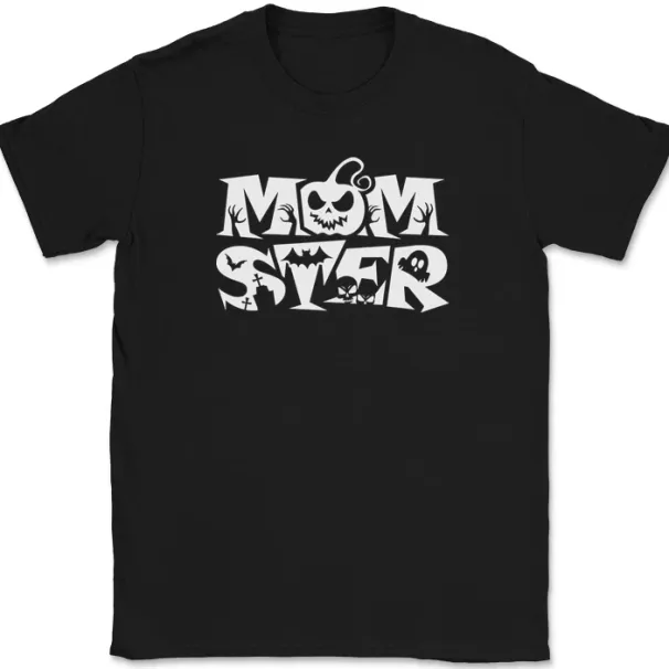 Momster T-Shirt Mens Womens Tees Top Funny Halloween Monster Mom Mother Ghost Tricker Treat Tee_viptrois.com