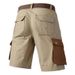 Men's Linen Summer Shorts - Patchwork Design With Multiple Pockets Comfortable Breathable Casual Shorts_viptrois.com