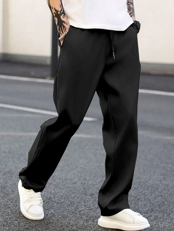 2025 Autumn New Slim-Fit Cropped Solid Color Casual Pocket Pants_viptrois.com