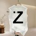 2024 New Summer American Cotton Crew Neck Sleeveless Vest Men's And Women's Loose Casual Versatile Letters_viptrois.com