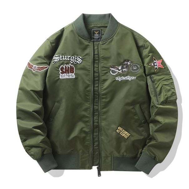 Men's Clothing Air Force MA1 Pilot Jacket Men's Heavy Industry Embroidery Motorcycle Baseball Jacket Jacket Workwear Trendy Windproof Jacket_viptrois.com