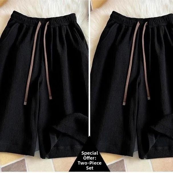 Men's Clothing Men's Large Size Pleated Ice Silk Quick Drying Summer Shorts Thin Quick Dry Loose Sports Casual Five Point Pants For Beach_viptrois.com