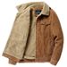 Men's Clothing Corduroy Jacket With Fleece Lining - Winter Warm Workwear Coat, Retro Style, Multiple Pockets, Loose Fit, Khaki/Grey/Black/Coffee_viptrois.com