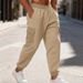 Men's Heavyweight Flannel Cargo Pants With Fleece Lining - Relaxed Fit Multi-Pocket Workwear Joggers For Winter_viptrois.com