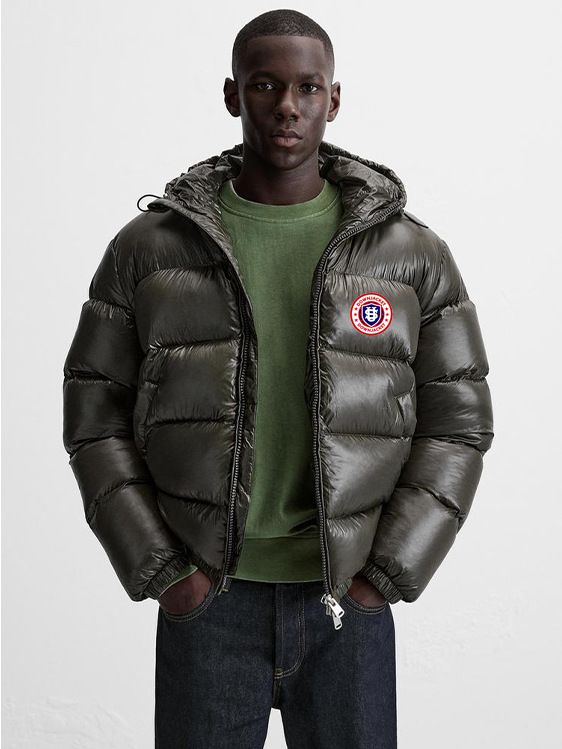 Men's Clothing Men's Street Style Cotton Padded Jacket With US Shield Print, Fashionable Badge, Down Cotton Padded Coat, Warm Outerwear_viptrois.com