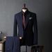 Men's Clothing Slim Fit Stripe Suit Set Formal Wedding Business Office Blazer & Pants, Groom & Groomsmen Attire (Jacket + Vest + Pants Options)_viptrois.com