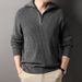POLO Collar New Men's Autumn Winter Turtleneck Knit Korean Style Thickened Half Zip Sweater_viptrois.com