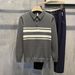 New Long Sleeved Knitted Sweater, Men's Polo Shirt, Collar Striped, Light Mature Style_viptrois.com