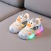 Summer Single Net Children's Toddler Shoes LED Flashing Light 1 3 Years Old Baby Sports Shoes Soft Sole Non Slip Girls Casual_viptrois.com