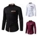Men's Clothing New Men's Stand Collar Henry Shirt Plaid Colorblock Long Sleeve Shirt_viptrois.com