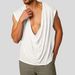 Men's Clothing Solid Color Sleeveless Sports V Neck Bottoming Shirt Wide Shoulder Solid Color Swing Collar Vest_viptrois.com