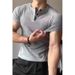 Men's Slim Fit Henley T-Shirt - Heavyweight Cotton Short Sleeve Muscle Tee_viptrois.com