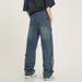Men's Multi-pocket Cargo Jeans Loose Niche Straight Leg Wide Leg Retro Washed Jeans_viptrois.com